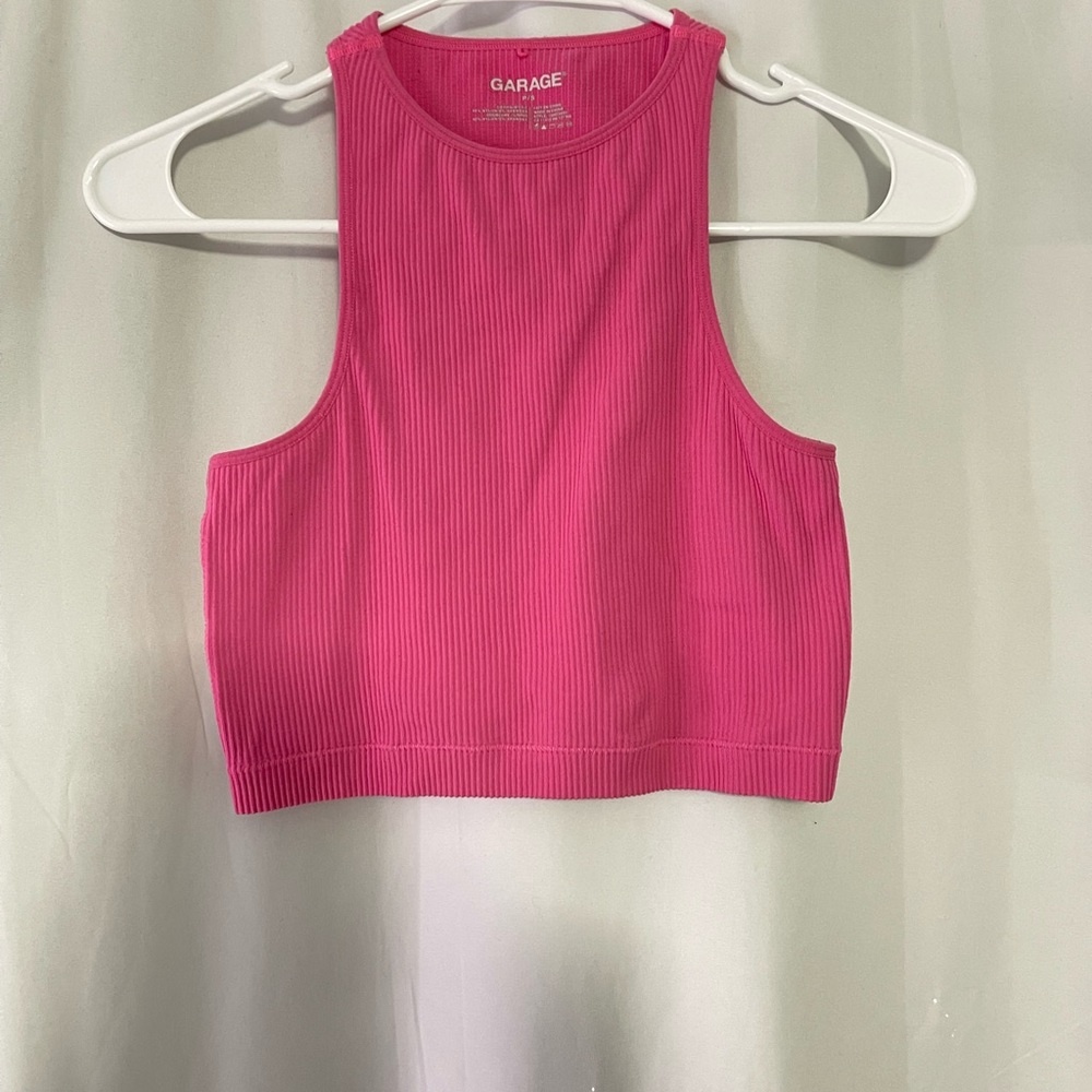 PINK GARAGE CROP TOP. Barely worn. size small. smoke free home